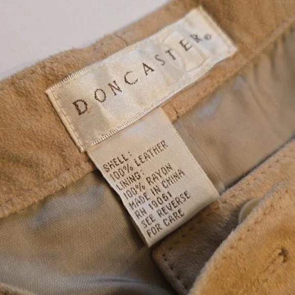 Doncaster Womens Luxury Suede In Khaki/Camel. These Pants Are Custom Fit $60 - Picture 2 of 10